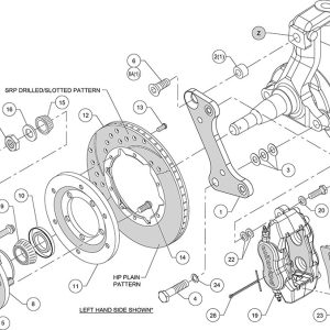Wilwood Brake Conversion Kit, Forged Dynalite Pro, Performance Upgrade, + 0.18 Offset to Track Width – 140-10996-D