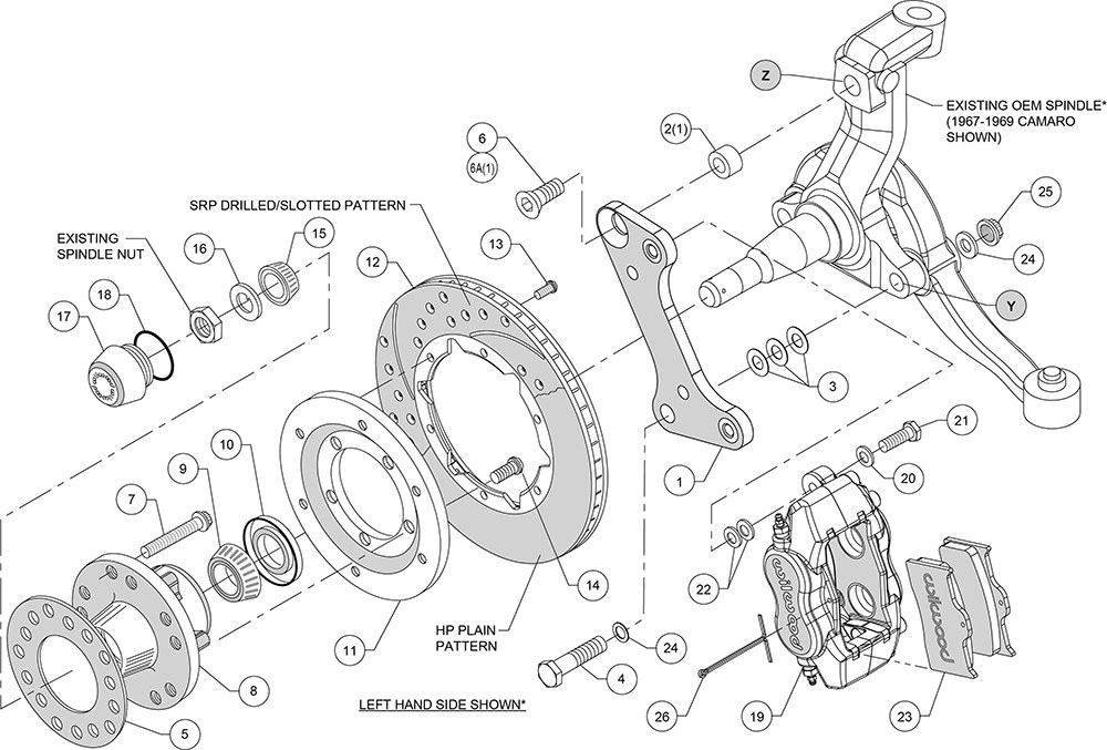 Wilwood Brake Conversion Kit, Forged Dynalite Pro, Performance Upgrade, + 0.18 Offset to Track Width – 140-10996-D