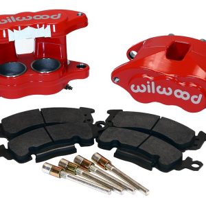 Wilwood Brake Caliper, Floating Mount, Dual Piston Caliper/ One 2 Inch and One 1-1/4 Inch, With BP-10 Metallic Brake Pads, Powder Coated – 140-11290-R