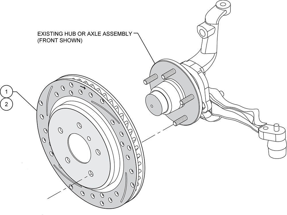 Wilwood Brake Rotor, Promatrix, Drilled and Slotted, One Piece Design, Wheel Bolt Pattern 5 X 4.75 Inches/120.65 Millimeters – 140-11727-D
