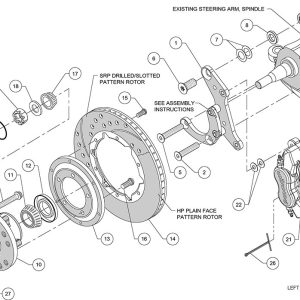 Wilwood Brake Conversion Kit, Forged Dynalite Pro, Drum to Disc Conversion, Ultralite Hp 30 Iron 11 Inch Diameter Plain Face Rotor – 140-12021
