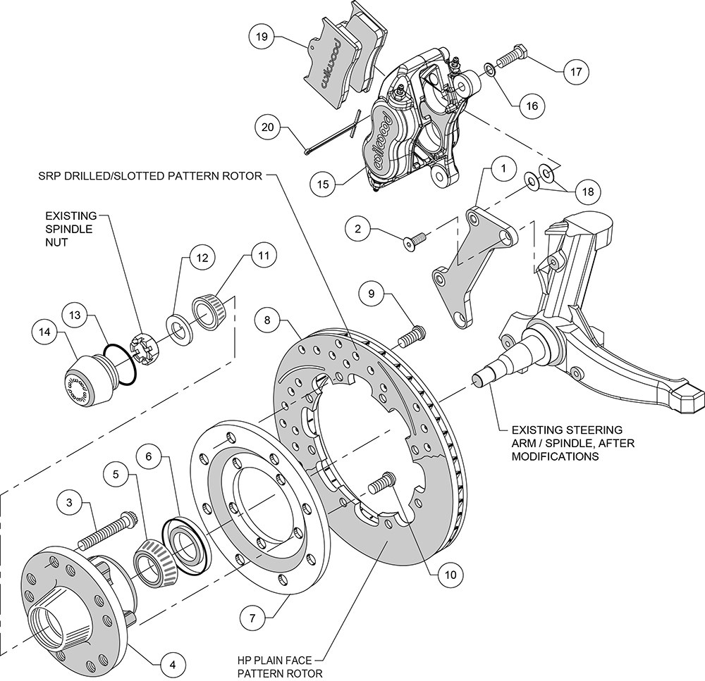 Wilwood Brake Conversion Kit, Forged Dynalite Big Brake, Performance Upgrade – 140-12297-D
