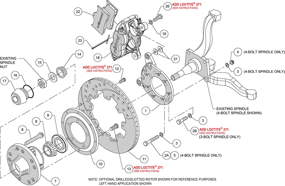 Wilwood Brake Conversion Kit, Forged Dynalite Big Brake, Performance Upgrade, + 0.09 Offset to Track Width – 140-13344-D