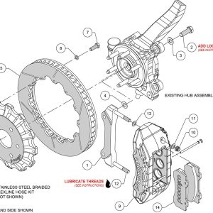 Wilwood Brake Conversion Kit, TX6R Big Brake, Performance Upgrade, Iron 15 Inch Diameter Gt Plain Rotor, With BP-20 Metallic Brake Pads – 140-13865-R