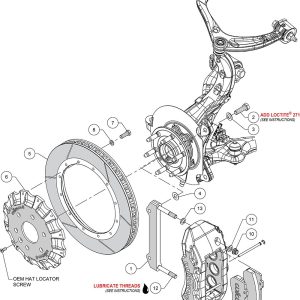 Wilwood Brake Conversion Kit, TX6R Big Brake, Performance Upgrade, Iron 16 Inch Diameter Gt Slotted Rotor, With BP-20 Brake Pads – 140-15729-R