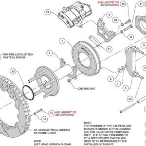 Wilwood Brake Kit, Forged Narrow Superlite 4R Big Brake, For Use with Big Ford New Style Rear/ 2.50 Axle Offset – 140-15845-D