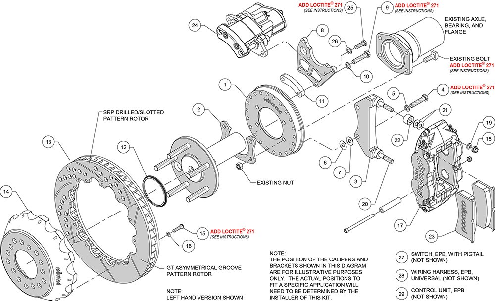 Wilwood Brake Kit, Forged Narrow Superlite 4R Big Brake, For Use with Big Ford New Style Rear/ 2.50 Axle Offset – 140-15845-D