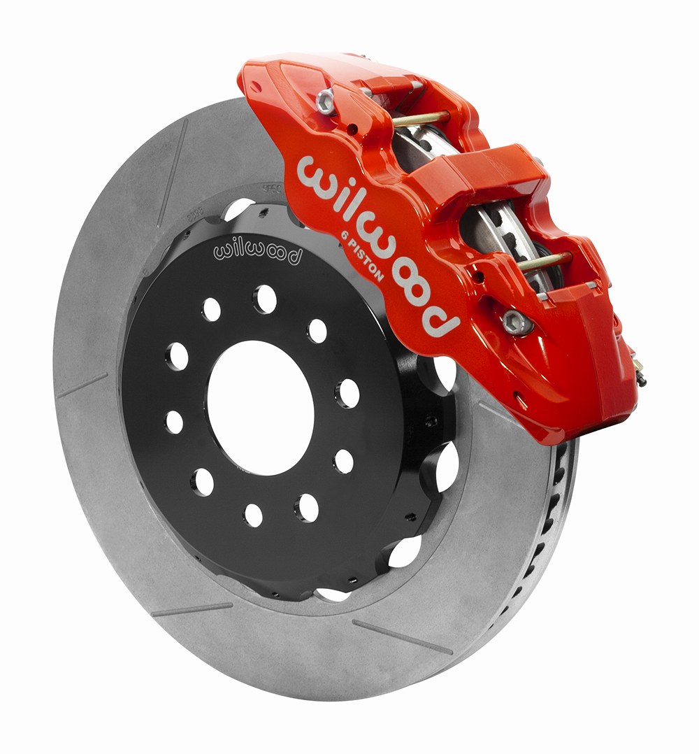 Wilwood Brake Kit, AERO6, Performance Upgrade, Plain Iron 14 Inch Diameter Slotted Rotor, With BP-10 or BP-20 Smart Pads – 140-15892-R