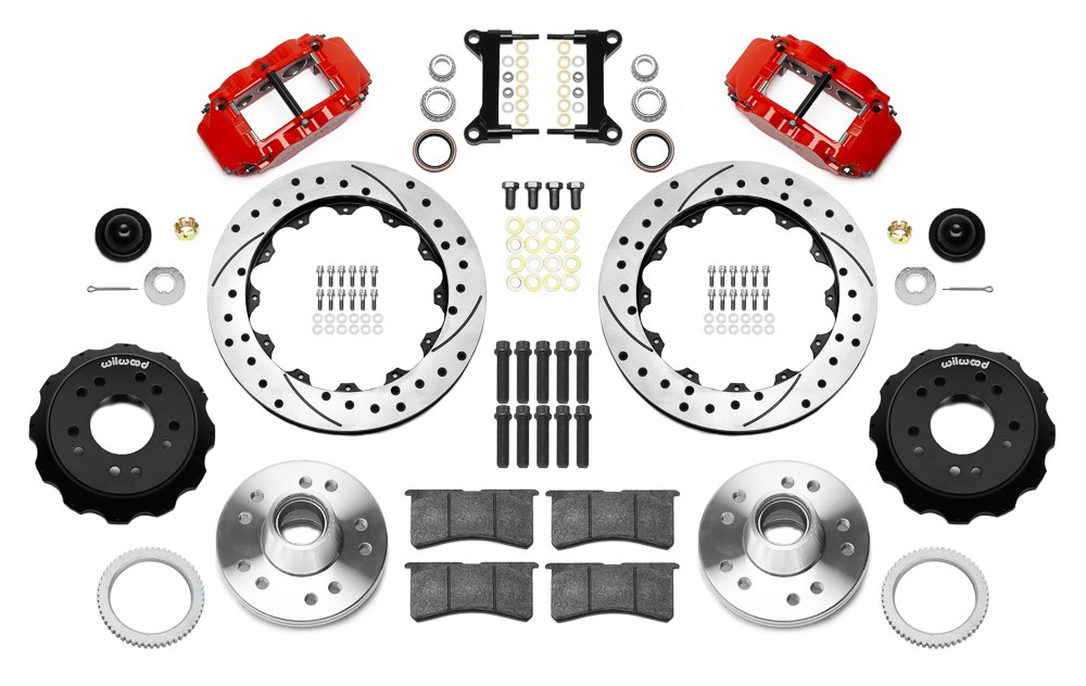 Wilwood Brake Kit, Superlite 6R Big Brake, With BP-10 Metallic Brake Pads, Red Powder Coated 6 Piston Calipers – 140-15949-DR