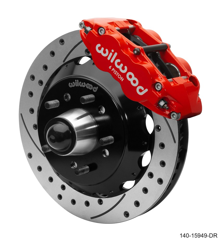 Wilwood Brake Kit, Superlite 6R Big Brake, With BP-10 Metallic Brake Pads, Red Powder Coated 6 Piston Calipers – 140-15949-DR