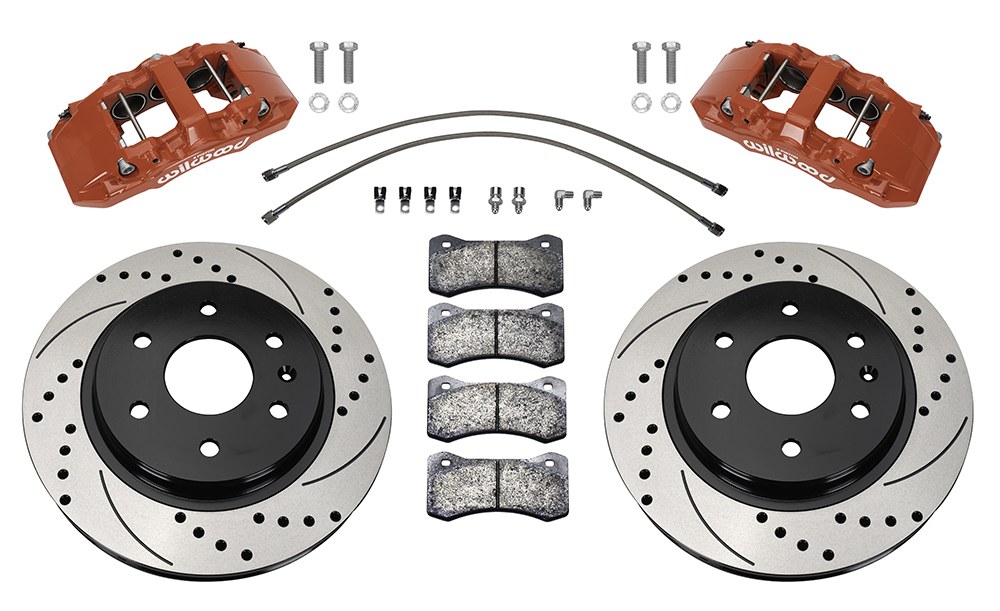 Wilwood Brake Kit, Aero6-DM, Without Brake Pads, 6-Piston Red Powder Coated Stainless Caliper – 140-16803-DR