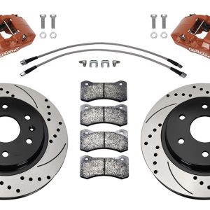 Wilwood Brake Kit, Aero6-DM, Without Brake Pads, 6-Piston Red Powder Coated Stainless Caliper – 140-16804-DR