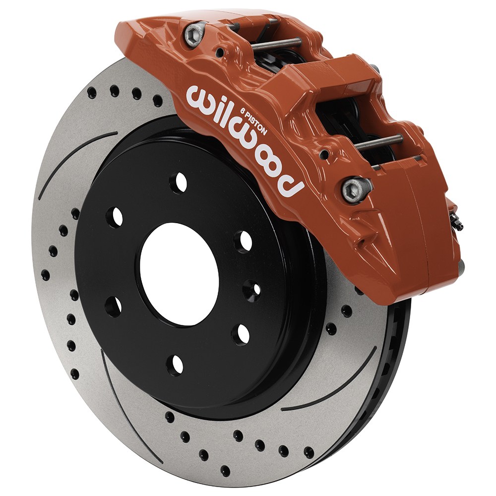 Wilwood Brake Kit, Aero6-DM, Without Brake Pads, 6-Piston Red Powder Coated Stainless Caliper – 140-16804-DR