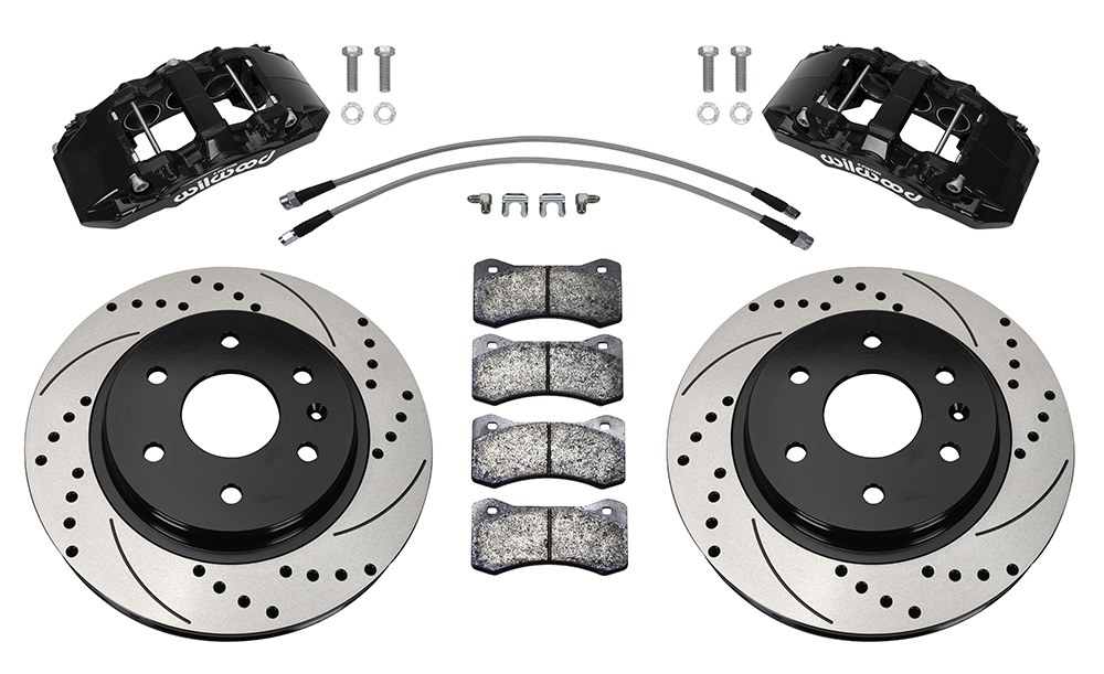Wilwood Brake Kit, Aero6-DM, Without Brake Pads, 6-Piston Black Powder Coated Stainless Caliper – 140-16805-D