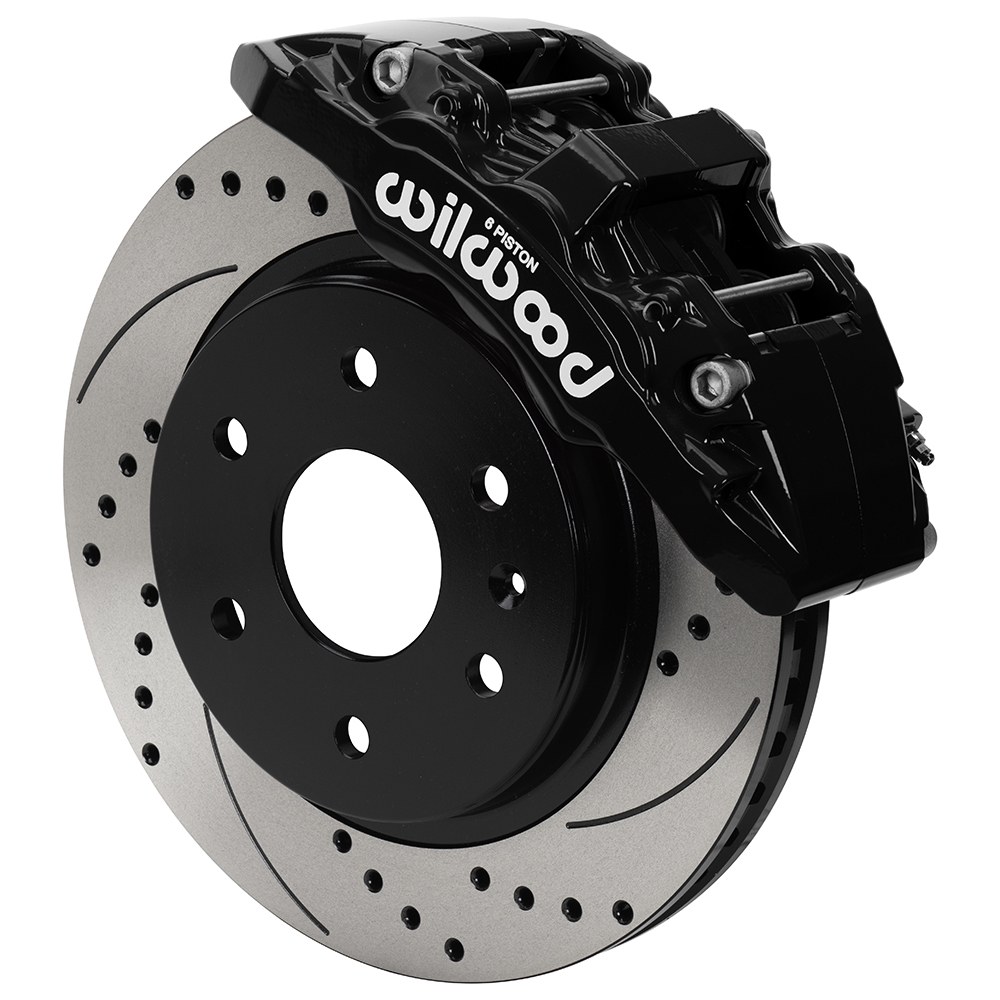 Wilwood Brake Kit, Aero6-DM, Without Brake Pads, 6-Piston Black Powder Coated Stainless Caliper – 140-16805-D