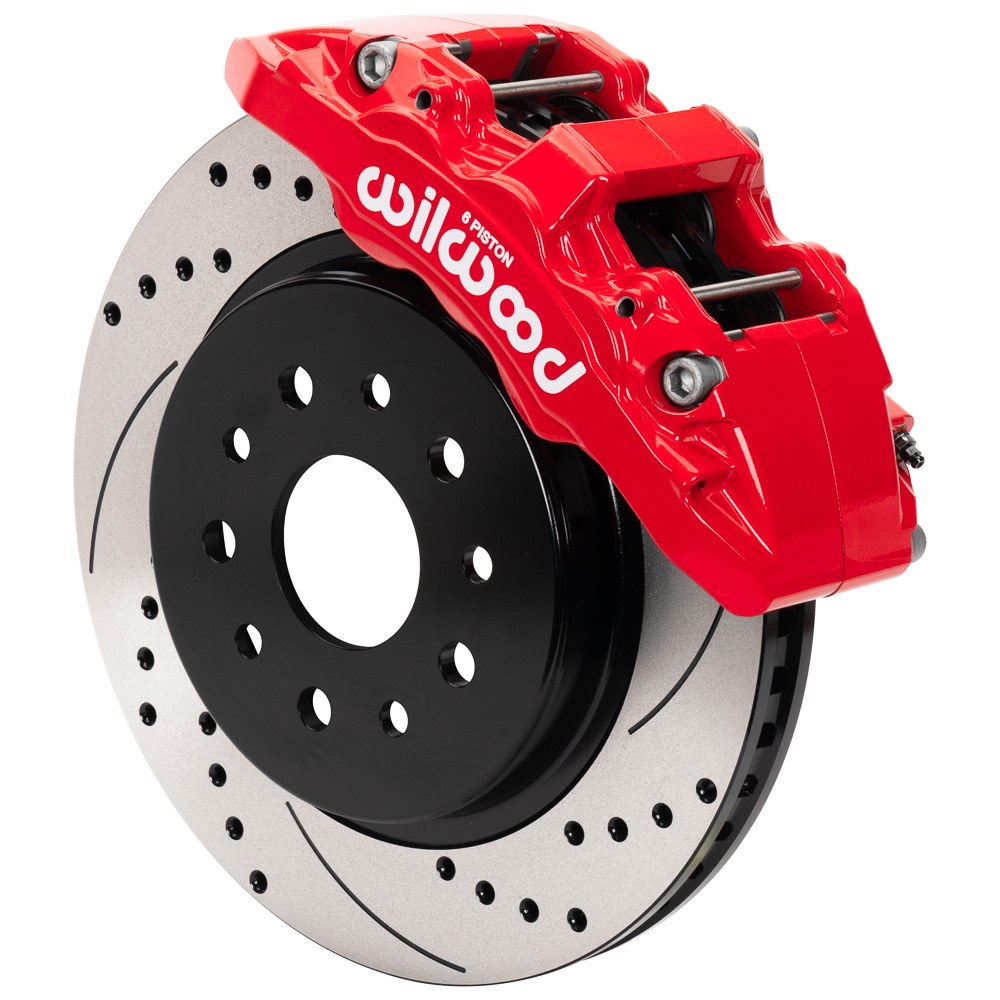 Wilwood Brake Kit, Aero6-DM, Without Brake Pads, 6-Piston Red Powder Coated Stainless Caliper – 140-17275-DR