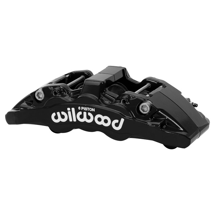 Wilwood Brake Kit, Aero6-DM, Powder Coated Black 6 Piston Calipers, 13.38 Inch Diameter Drilled and Slotted Rotor – 140-17512-D