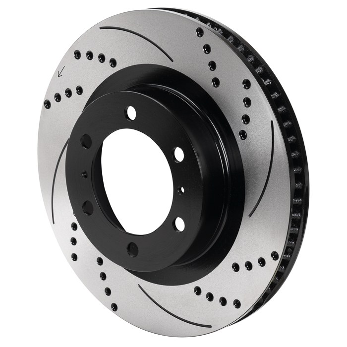 Wilwood Brake Kit, Aero6-DM, Powder Coated Black 6 Piston Calipers, 13.38 Inch Diameter Drilled and Slotted Rotor – 140-17512-D
