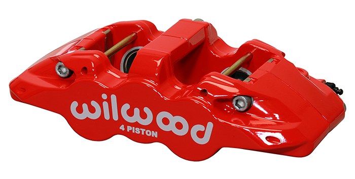 Wilwood Brake Kit, AERO4, For Use with 3.25 Axle Offset, With BP-10 Metallic Brake Pads, Red Powder Coated 4 Piston Calipers – 140-17673-DR
