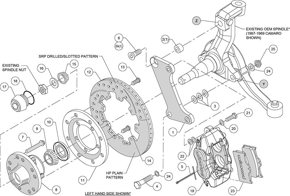 Wilwood Brake Conversion Kit, Forged Dynalite Big Brake, Performance Upgrade, + 0.18 Offset to Track Width – 140-7675-DR