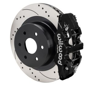 Wilwood Brake Conversion Kit, W4A Big Brake, Performance Upgrade, Black Electro Coated 14.25 Inch Diameter Drilled and Slotted Rotor – 140-9407-D
