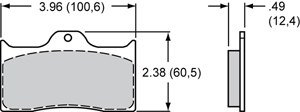 Wilwood Brake Pad, Fmsi Number D7112, BP-40 Compound, Set of 4 – 150-40-7112K
