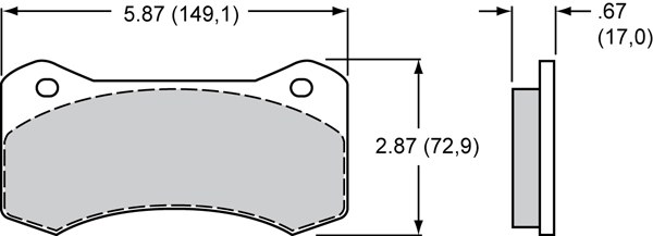Wilwood Brake Pad, Smartpad BP-10, Metallic, Set of 4 – 150-9488K