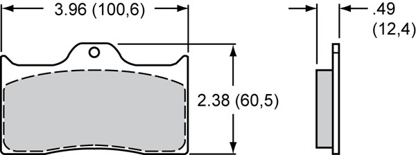 Wilwood Brake Pad, Polymatrix E, Metallic, Set of 4 – 15E-6096K