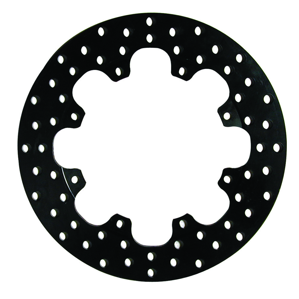 Wilwood Brake Rotor, Drilled, 2 Piece Without Hat, Rotor to Hat Bolt Pattern 8 X 7.00 Inches, 11.44 X 0.35 Inch Diameter, Black Oxide Steel – 160-1601