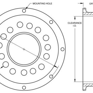 Wilwood Brake Rotor Hat, HD, 8 X 7.00 Inch Rotor to Hat Bolt Circle, 1.59 Inch Hat Offset – 170-0317