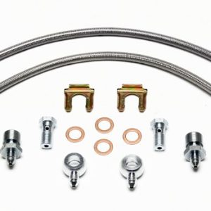 Wilwood Brake Line, Flexline, Stainless Steel Braided, 7/16 Inch Banjo Fitting to 3 AN, 16 Inch Long – 220-11372