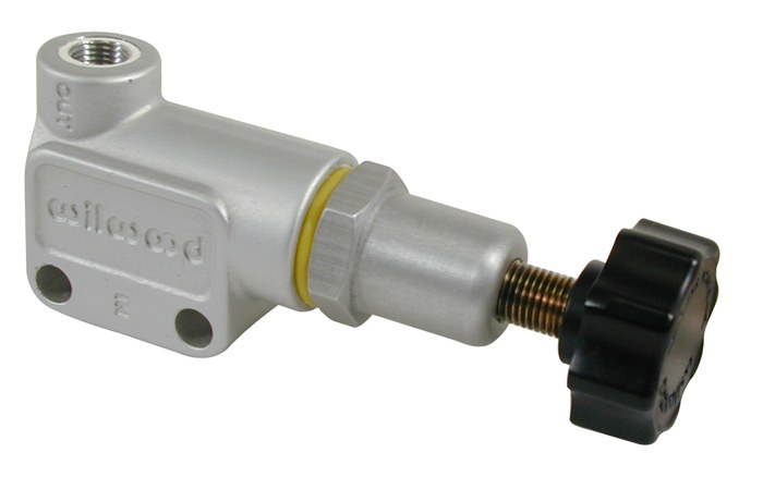 Wilwood Brake Proportioning Valve, Adjustable Knob Type, 3/8-24 Inch If and 3/8-24 Inch If Outlet, 1500 PSI Max Pressure, Aluminum – 260-10922