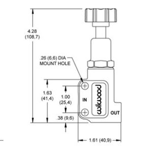 Wilwood Brake Proportioning Valve, Adjustable Knob Type, 3/8-24 Inch If and 3/8-24 Inch If Outlet, 1500 PSI Max Pressure, Aluminum – 260-10922