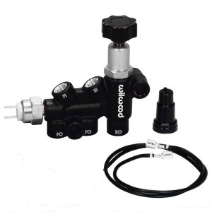 Wilwood Brake Proportioning Valve, Adjustable Knob Type, 3/8-24 Inch If and 3/8-24 Inch If Outlet, 1500 PSI Max Pressure, Aluminum, Black – 260-11179