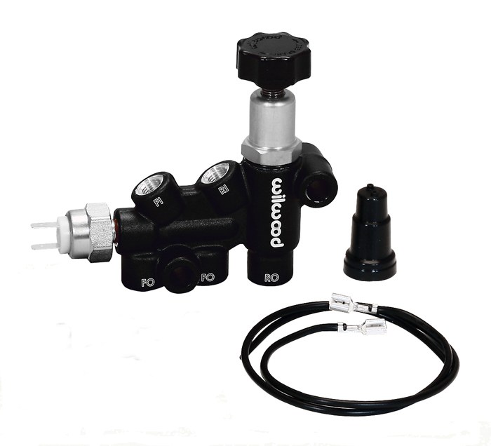Wilwood Brake Proportioning Valve, Adjustable Knob Type, 3/8-24 Inch If and 3/8-24 Inch If Outlet, 1500 PSI Max Pressure, Aluminum, Black – 260-11179