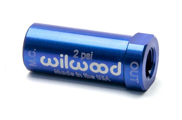 Wilwood Brake Residual Pressure Valve, 2 Pound Pressure, Anodized, Blue, Aluminum, With 1/8-27 Inch NPT Inlet and Outlet – 260-13706