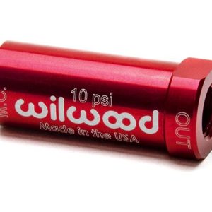 Wilwood Brake Residual Pressure Valve, 10 Pound Pressure, Anodized, Red, Aluminum, With 1/8-27 Inch NPT Inlet and Outlet – 260-13707