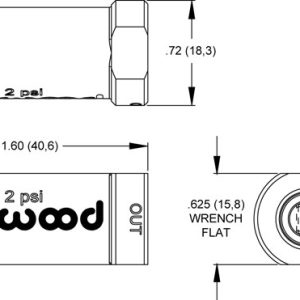 Wilwood Brake Residual Pressure Valve, 10 Pound Pressure, Anodized, Red, Aluminum, With 1/8-27 Inch NPT Inlet and Outlet – 260-13707