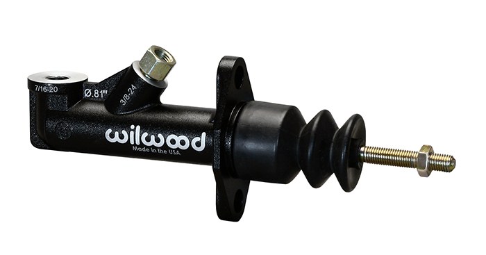 Wilwood Brake Master Cylinder, Compact, Remote Reservoir, 13/16 Inch Bore Size, Single 3/8-24 Inch Outlet Port, E-Coated Black Aluminum – 260-15092