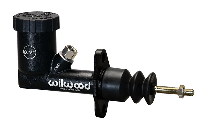 Wilwood Brake Master Cylinder, Compact, Integral Reservoir, 3/4 Inch Bore Size, Single 3/8-24 Inch Outlet Port, E-Coated Black Aluminum – 260-15098