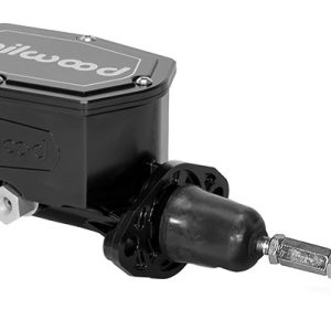 Wilwood Brake Master Cylinder, Compact Tandem, Integral Reservoir, 15/16 Inch Bore Size, Two 1/2-20 Inch Outlet Ports, Electro-Coated – 260-15521-BK