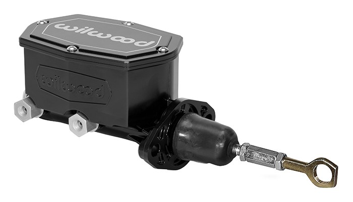 Wilwood Brake Master Cylinder, Compact Tandem, Integral Reservoir, 15/16 Inch Bore Size, Two 1/2-20 Inch Outlet Ports, Electro-Coated – 260-15521-BK