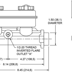 Wilwood Brake Master Cylinder, Tandem, Integral Reservoir, 1-1/16 Inch Bore Size, One 1/2-20 Inch Outlet Port/ One 9/16-20 Inch Outlet Port – 260-4893