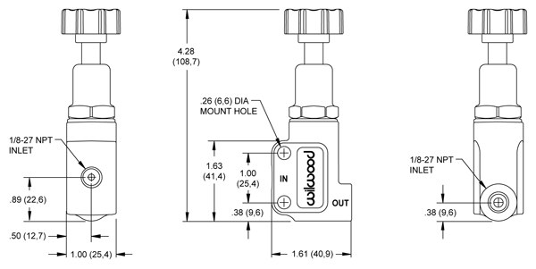 Wilwood Brake Proportioning Valve, Adjustable Knob Type – 260-8419