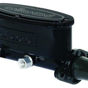 Wilwood Brake Master Cylinder, Tandem, Integral Reservoir, 1-1/8 Inch Bore Size, Two 1/2-20 Inch Outlet Ports, Black, Aluminum – 260-8556-BK