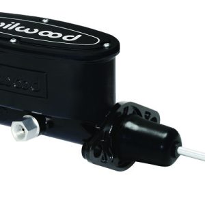 Wilwood Brake Master Cylinder, Tandem, Integral Reservoir, 7/8 Inch Bore Size, Two 1/2-20 Inch Outlet Ports, Black, Aluminum – 260-9439-BK
