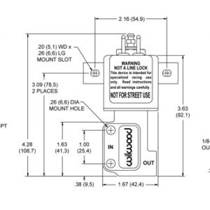 Wilwood Caliper Line Shut-Off Solenoid, 1/8-27 NPT Threaded Inlet, 1/8-27 NPT Threaded Outlet, 12 Volt 5 Amp – 260-9921
