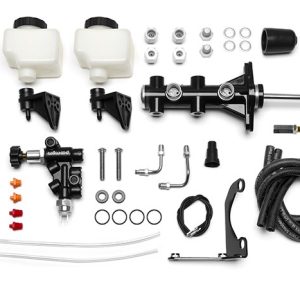 Wilwood Brake Master Cylinder, Remote Tandem, Remote Reservoir, 15/16 Inch Bore Size, Black, Aluminum/ Plastic – 261-15493-BK