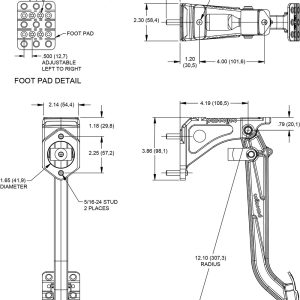 Wilwood Brake Pedal, Swing Mount Single Pedal, Use with Clutch Master Cylinder, Aluminum – 340-13834