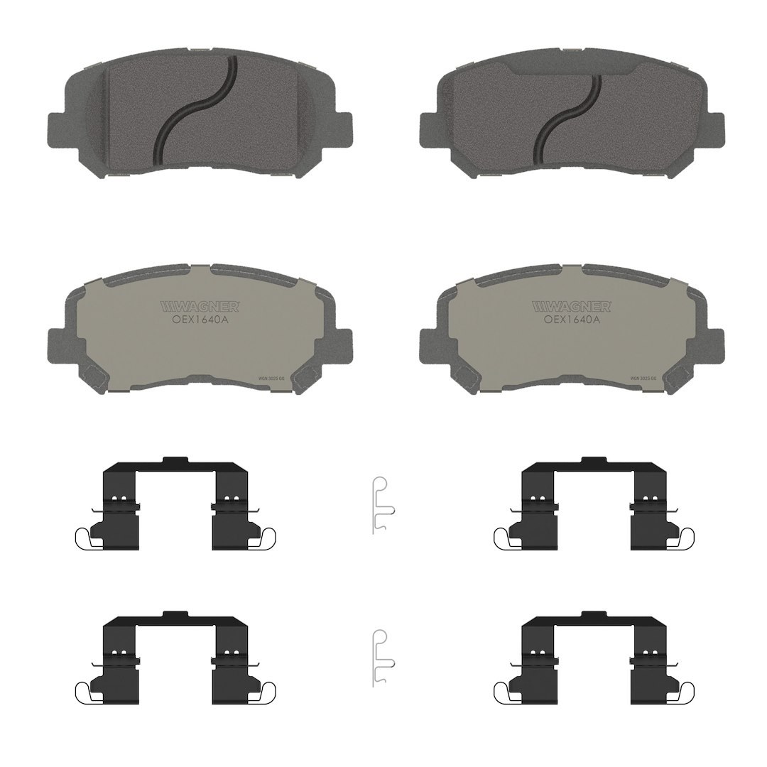 Wagner Brake Brake Pad, Oex, Fmsi Number D1640-8982, Ceramic, Set of 4, With Mounting Hardware – OEX1640A